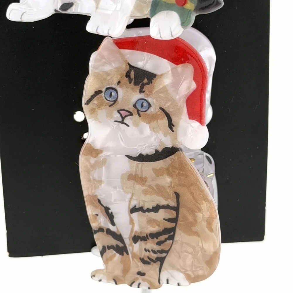 art class Festive Dog Cat Hair Claw Clips Set of 2